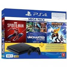 Includes a new slim 500gb playstation4 system, a matching dualshock 4 wireless controller. Buy Sony Playstation 4 Slim 500gb 5 Games 3 Month Ps Plus Mega Pack
