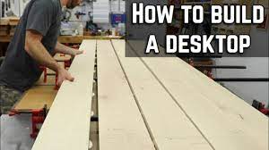 Square the cleats with a carpenter's square so they are running parallel to the ends of the tabletop, then mark their positions with a pencil. How To Build And Finish A Desk Top Diy Table Top Youtube