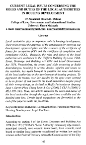 Published by the commissioner of law revision, malaysia under the authority of the revision of laws act 1968. Pdf Current Legal Issues Concerning The Roles And Duties Of The Local Authorities In Housing Development