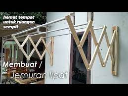 Nyenengin istri buatin jemuran dari kayu seadanya !!! Cara Membuat Jemuran Lipat Dari Kayu Nempel Dinding Youtube