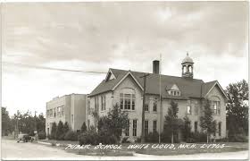 State of michigan, a small town on the bank of the white river. Sw White Cloud Mi Rppc 1930s Public School Building And Grounds Photographer Unknown Unsent Postmarked Fremont Newaygo Co Newaygo White Cloud Sw White