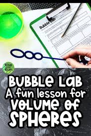 First grade math activities with varied resources on topics like : Volume Of Spheres And Hemispheres Bubble Activity Algebra Resources 8th Grade Math Fun Lessons