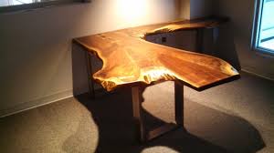 Black Walnut Desk Custom With A Amazing Metal Base Live Edge Desk Live Edge Furniture Natural Edge Table