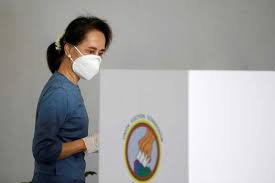 Aung San Suu Kyi On The Crest Of A Red Wave Poised To Be Swept Back Into Office