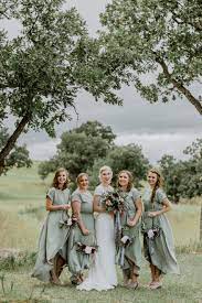 Sage Green Bridesmaid Dresses At Outdoor Summer Wedding In South Dakota Sage Bridesmaid Dresses Sage Green Wedding Bridesmaid Dresses Dusty Sage