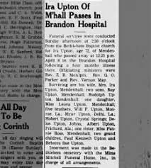 Obituary for Ira Upton (Aged 72)