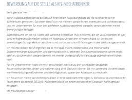 Bewerbungen sind gar nicht so leicht: Kfz Mechatroniker Bewerbung Ausbildung