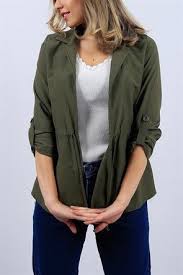 Onden Baglamali Haki Bayan Ceket 9431b Giyim Elbise Buzgu Dikis