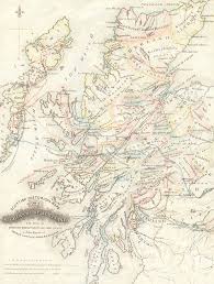 Towns and villages in the highlands and islands. Map Of The Highlands Of Scotland With The Territories Of The Clans 19th Century Drawing By British School
