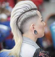 Women S Long Mohawk With Taper Fade Mohawk Hairstyles Long Hair Mohawk Mohawk Hairstyles For Women