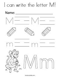 I Can Write The Letter M Coloring Page Twisty Noodle Lettering Coloring Pages Writing