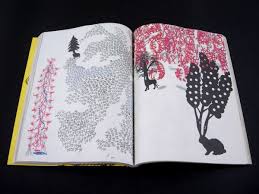 The Pattern And Negative Space Are Sooo Inventive And Awesome I Like The Bitty Eyes On The Trees And The Scritc Korean Illustration Korean Artist Illustration