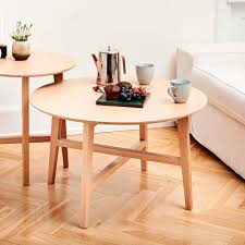 This coffee table has got the diameter of 30 and the height of 18,5. Scandinavian Style Coffee Table Nordic Sackit Oak Fenix Ntm Oak Base