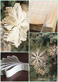 Diy Old Book Paper Glitter Snowflake Ornament Instruction Diy Paper Christmas Tree Diy Paper Christmas Tree Paper Christmas Ornaments Diy Christmas Snowflakes