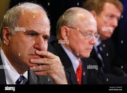 Dr. Ira Katz, Deputy Chief Patient Care Services Officer for Mental Health  at the Veterans Health Administration, left, sits with Veterans Affairs  Secretary James Peake, center, and Dr. Gerald Cross, Principal Under