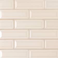 antique white beveled subway tile