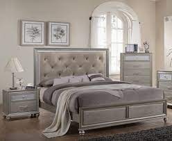 Crown Mark Lila Champagne Gold 2pc Bedroom Set With King Bed In 2021 Bedroom Set Mirrored Bedroom Furniture Champagne Bedroom