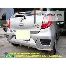 Kereta_services (34 reviews) | product: Perodua Axia Rear Diffuser V Lip Lips Skirt Bodykit Pu For G Spec Ready Stock Shopee Malaysia