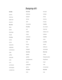 Here's the definition as well as variations and examples of use. Thanksgiving Abc Word Wall List Teaching Resources