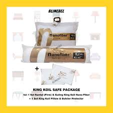 King size lateks kasur pegas 10 inci, kasur atas bantal dan kasur pegas ukuran besar. Paket Bantal Firm Guling King Koil Nano Fiber Terbaru Agustus 2021 Harga Murah Kualitas Terjamin Blibli