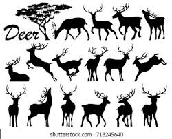 Draw two tangents for it. Visual Drawing Silhouettes Deer Animal Wildlife Stock Vector Royalty Free 718245640