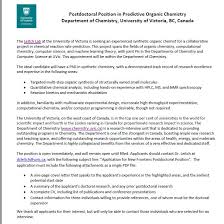 This guide is designed to help you to: Cbu Chemistry On Twitter Postdoctoral Position In Predictive Organic Chemistry University Of Victoria
