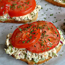 This tuna melt is loaded with veggies and placed on top of sliced tomato instead of bread and topped with melted cheese. Open Faced Tuna Melt Sandwich Recipe Small Town Woman