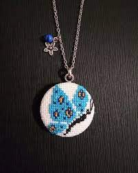 Kelebek Etaminkolye Kelebek Etamin Etaminkolye Handmade Kelebekler Kanavice Kolyeler