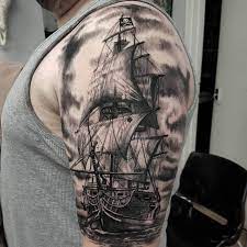 See more ideas about ship tattoo, tattoos, pirate tattoo. 85 Striking Pirate Ship Tattoo Designs Bonding With Masters Of The Seas