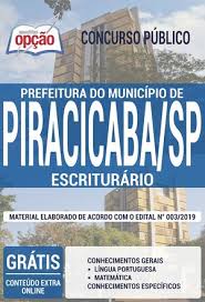 Para outros usos, incluindo cargos públicos conhecidos como escrivão , consulte escriturário (desambiguação). Apostila Concurso Prefeitura De Piracicaba Escriturario Edicao Julho 2019 Apostilas Opcao