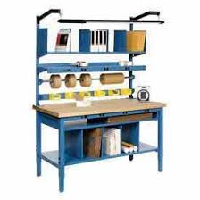 Packaging Workstations Stationary Heavy Duty Stationary Packaging Workbench Globalindustrial Com Workbench Diy Workbench Workstation