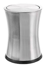 Amazon Com Bennett Swivel A Lid Small Trash Can Stainless Steel Attractive Center Inset Designed Small Wasteb Small Trash Can Trash Can Bathroom Trash Can