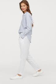 Pantalon en lin blanc avec overlock dans le bas et taille élastique. Ø§Ø®ØªØ¨Ø§Ø± Ø³ØªØ© Ø¨ÙˆÙÙŠÙ‡ Pantalon Lin Femme H M Pleasantgroveumc Net