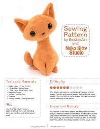 Make dresses, baby clothes, bags, aprons, dolls, stuffed animals, home accessories, and more! Sitting Kitty Cat Stuffed Animal Sewing Pattern Pdf Plush Pattern D Beezeeart
