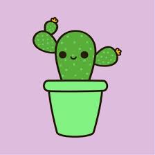 The vertical line will be drawn closer to the right side of the head than the left. Cute Cactus Holly Cactus Drawing Cactus Cartoon Cactus Illustration