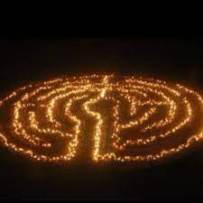Diy Garden Labyrinth With Twinkle Lights Labyrinth Garden Labyrinth Christmas Lights