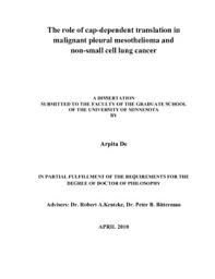 Malignant mesothelioma is a tumour of the mesothelial cells which occurs in the pleura in up to 90% of all cases, but can also occur in the. The Role Of Cap Dependent Translation In Malignant Pleural Mesothelioma And Non Small Cell Lung Cancer