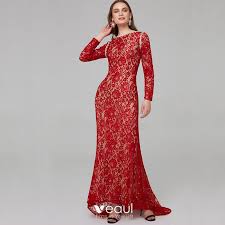 2.5 red ball gown wedding dresses. Chic Beautiful Red Mother Of The Bride Dresses 2020 Trumpet Mermaid Long Sleeve U Neck Beading