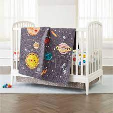 Love your baby to the moon and back with this amazing outer space crib bedding collection. Outer Space Crib Bedding 3 Piece Set Crate And Barrel