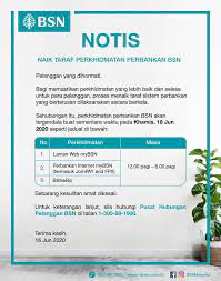 0 ratings0% found this document useful (0 votes). Bsn Malaysia Notis Naik Taraf Perkhidmatan Perbankan Bsn Facebook