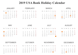 In the united states, a federal holiday is a calendar date that is recognized and designated by the federal government of the united states as a holiday. 2019 Usa Bank Holidays Calendar 2019calendar 2019holidayscalendar 2019usaholidayscalendar Usa Holiday Calendar Holiday Calendar Printable 12 Month Calendar