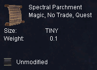 Spectral Parchment Items Everquest Zam