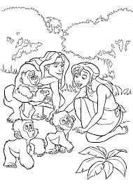 Tarzan Jane And Little Monkies Coloring Pages For Kids Printable Free Cartoon Coloring Pages Coloring Pages Disney Coloring Pages