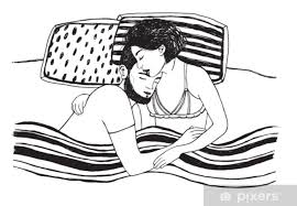 Das werk wurde zunächst verschiedenen malern zugeschrieben, so hans schüchlin. Fototapete Romantisches Gluckliches Schlafendes Paar Auf Dem Bett Junge Menschen In Liebe Schwarz Weiss Abbildung Pixers Wir Leben Um Zu Verandern