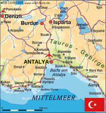 Navigate antalya map, antalya country map, satellite images of antalya, antalya largest cities on antalya map, you can view all states, regions, cities, towns, districts, avenues, streets and popular. Karte Von Antalya Region In Turkei Welt Atlas De