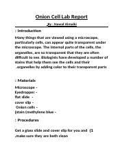 Maybe you would like to learn more about one of these? Onion Cell Lab Report Docx Onion Cell Lab Report By Nawaf Almalki Introduction Many Things That Are Viewed Using A Microscope Particularly Cells Can Course Hero