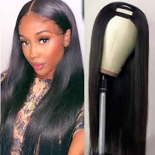 Amazon.com : CanaryFly U Part Wig Human Hair Wigs For Black Women Brazilian  Straight Human Hair Wigs None Lace Front Wig Glueless Natural Color U-part  Wigs Hair Extension Clip(20inch, U-Part wig) :