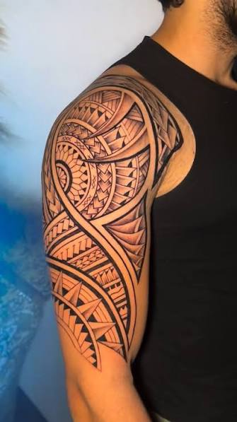 Tribal Shoulder Tattoo Men