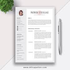 Unique And Modern Resume Template 1 Page 2 Pages Cv Template Editable Word Resume Cover Letter Instant Download Mac Pc Patrick Allcupation Optimized Resume Templates For Higher Employability