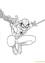 Spiderman coloring pages are a simple and easy way to encourage and enhance creative expression. Spiderman Jumping Coloring Page Spiderman Coloring Superhero Coloring Pages Spiderman Painting